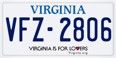 VA license plate VFZ2806