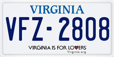 VA license plate VFZ2808