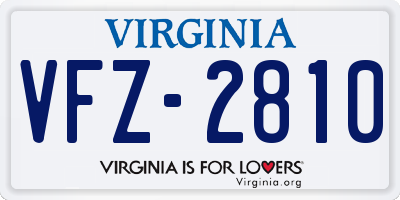 VA license plate VFZ2810
