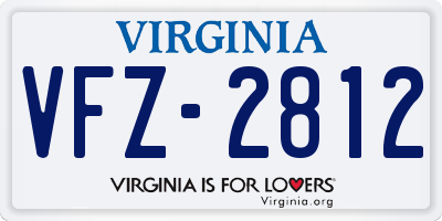 VA license plate VFZ2812