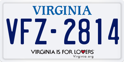 VA license plate VFZ2814