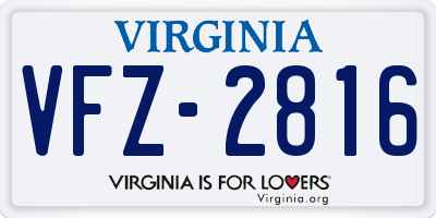 VA license plate VFZ2816