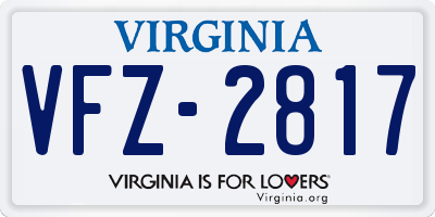 VA license plate VFZ2817