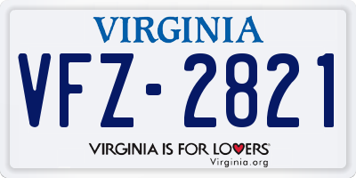 VA license plate VFZ2821