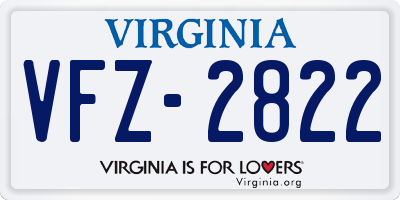 VA license plate VFZ2822