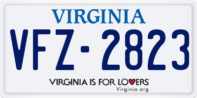 VA license plate VFZ2823