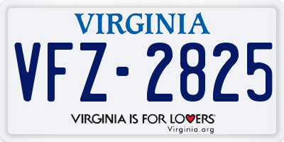 VA license plate VFZ2825