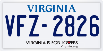 VA license plate VFZ2826