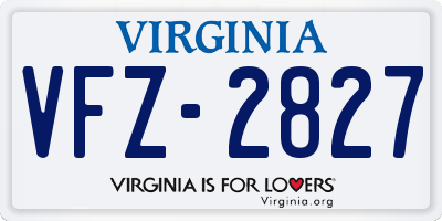 VA license plate VFZ2827