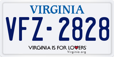 VA license plate VFZ2828