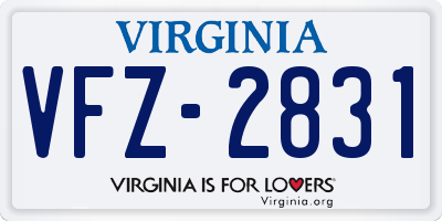 VA license plate VFZ2831