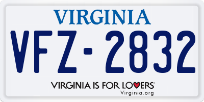 VA license plate VFZ2832
