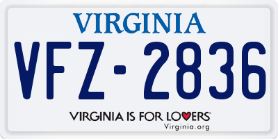 VA license plate VFZ2836