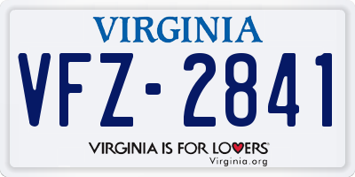 VA license plate VFZ2841