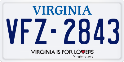 VA license plate VFZ2843