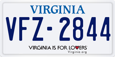 VA license plate VFZ2844