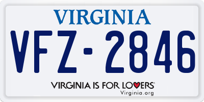 VA license plate VFZ2846