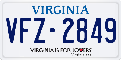 VA license plate VFZ2849