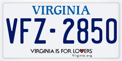 VA license plate VFZ2850