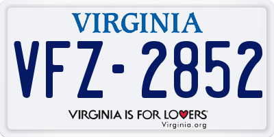 VA license plate VFZ2852