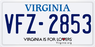 VA license plate VFZ2853