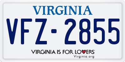 VA license plate VFZ2855