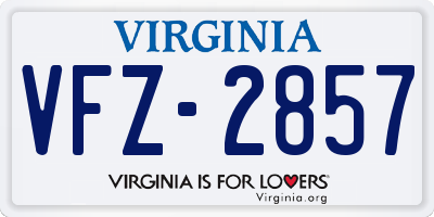 VA license plate VFZ2857