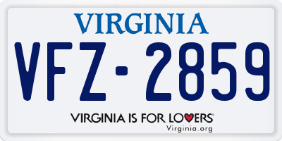 VA license plate VFZ2859