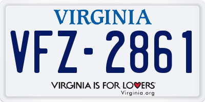 VA license plate VFZ2861