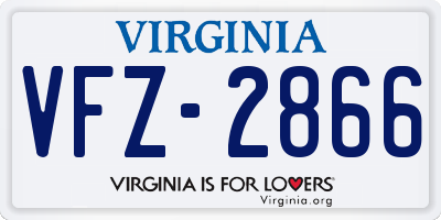 VA license plate VFZ2866