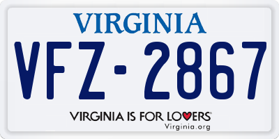 VA license plate VFZ2867