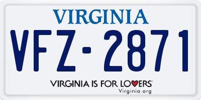 VA license plate VFZ2871