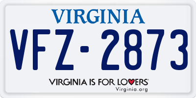 VA license plate VFZ2873