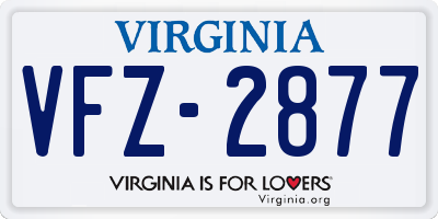 VA license plate VFZ2877