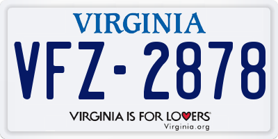 VA license plate VFZ2878
