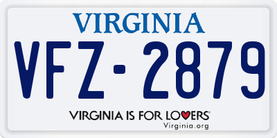 VA license plate VFZ2879