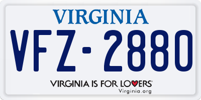 VA license plate VFZ2880