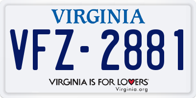 VA license plate VFZ2881