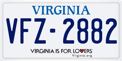 VA license plate VFZ2882