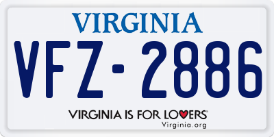 VA license plate VFZ2886