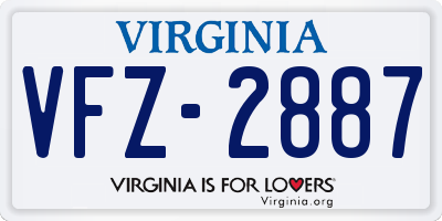VA license plate VFZ2887