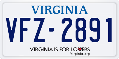 VA license plate VFZ2891