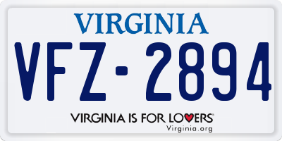 VA license plate VFZ2894