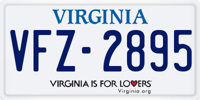 VA license plate VFZ2895