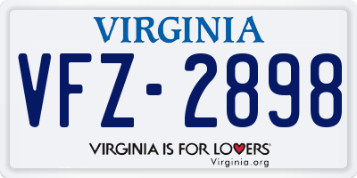 VA license plate VFZ2898