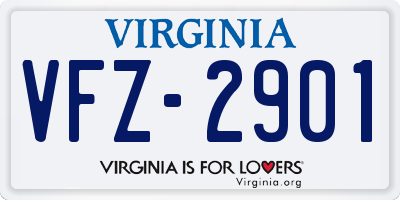 VA license plate VFZ2901
