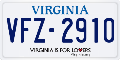 VA license plate VFZ2910