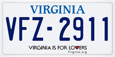 VA license plate VFZ2911