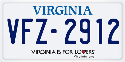 VA license plate VFZ2912