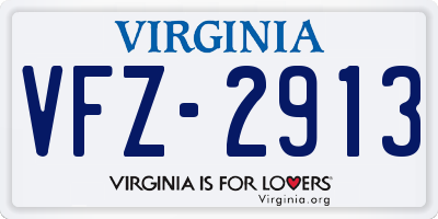 VA license plate VFZ2913